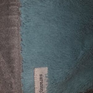 Saranoni Teal and Gray Luxury Blanket